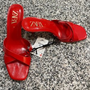 Zara backless red heels